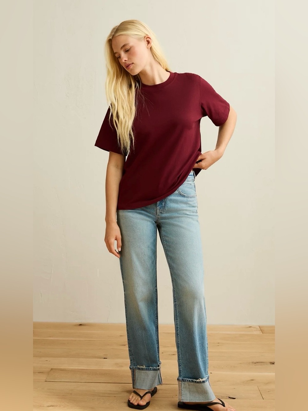 AE Relaxed Fit Everyday Luxe T-Shirt Royal Berry American Eagle XL